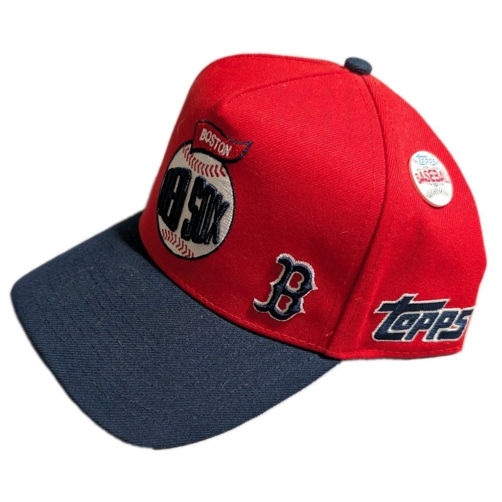 Topps Mitchell & Ness Boston Red Sox Snapback Hat Baseball Cards Cap NWOT